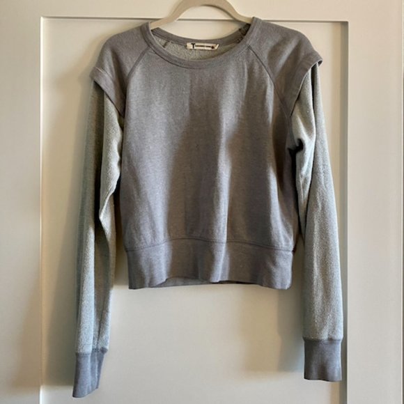 T by Alexander Wang gray layered sweatshirt - Picture 1 of 3